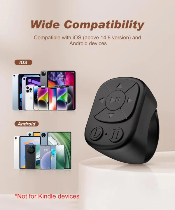 The Wanderer's ScrollMate — Bluetooth Media & Camera Ring Remote