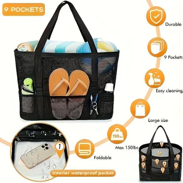 The Seaside Carryall — Large Mesh Beach Bag